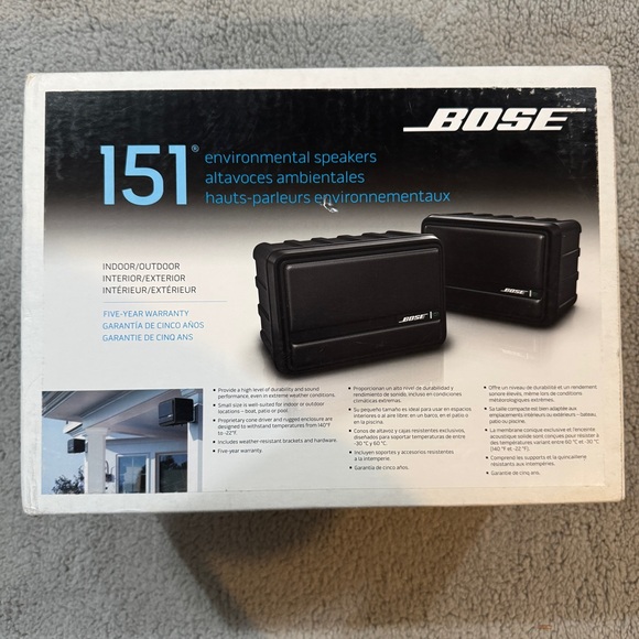 Bose Other - Bose 151 Environmental Indoor Outdoor Speakers w/ Mounting Brackets Blk Open Box